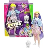 Barbie Extra Doll With Curvy Body & Blue Curly Hair - Includes Bomber Jacket, Skateboard, 2 Kittens & More - View #2