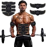 SPORTMAO Abs Stimulator Ultimate Abs Stimulator Ab Stimulator Abs Stimulator Men Toning Belt EMS ABS Toner Fitness Equipment Abdomen/Arm/Leg Training Slimming Body Pad Abdominal (Yellow Edge)