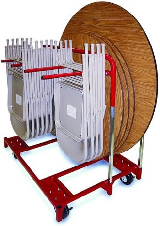 Raymond Steel Folding Chair and Round Table Mover with Phenolic Casters, 1600 lbs Load Capacity, 43-1/2" Height, 48" Length x 32-3/4" Width