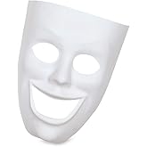 Creativity Street Sad Face Plastic Mask - White Costume Mask For Kids