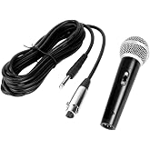 Skywalker High Impedance Dynamic Microphone with 10 ft Cable &ndash; Handheld Wired Mic for Karaoke, PA Systems, DJ, and Home Audio