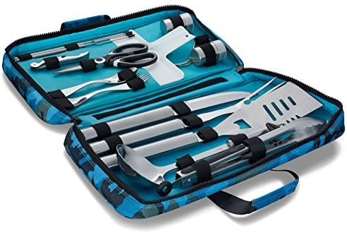 Complete Grilling &amp; Cooking Set For The Outdoors (Blue Camo)