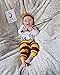 3Pcs/Set Infant Baby Boys Girls Snuggle Rompers+Striped Pants+Hat Take Home Outfits White