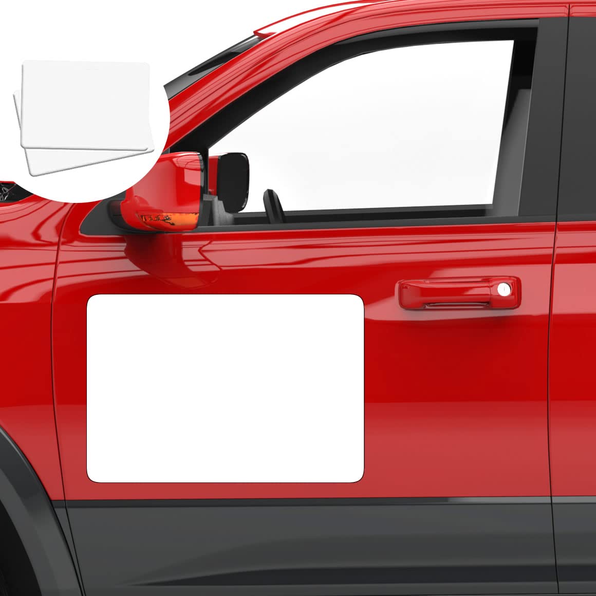 Photo 1 of Set of 2 - Blank Car Door Magnet Sticker, Rounded Corners Magnetic Vehicle Sign, Perfect Magnet for Car to DIY Advertise Business and Cover Company Logo, Personalized Magnet Decal, White (18x12 inch)