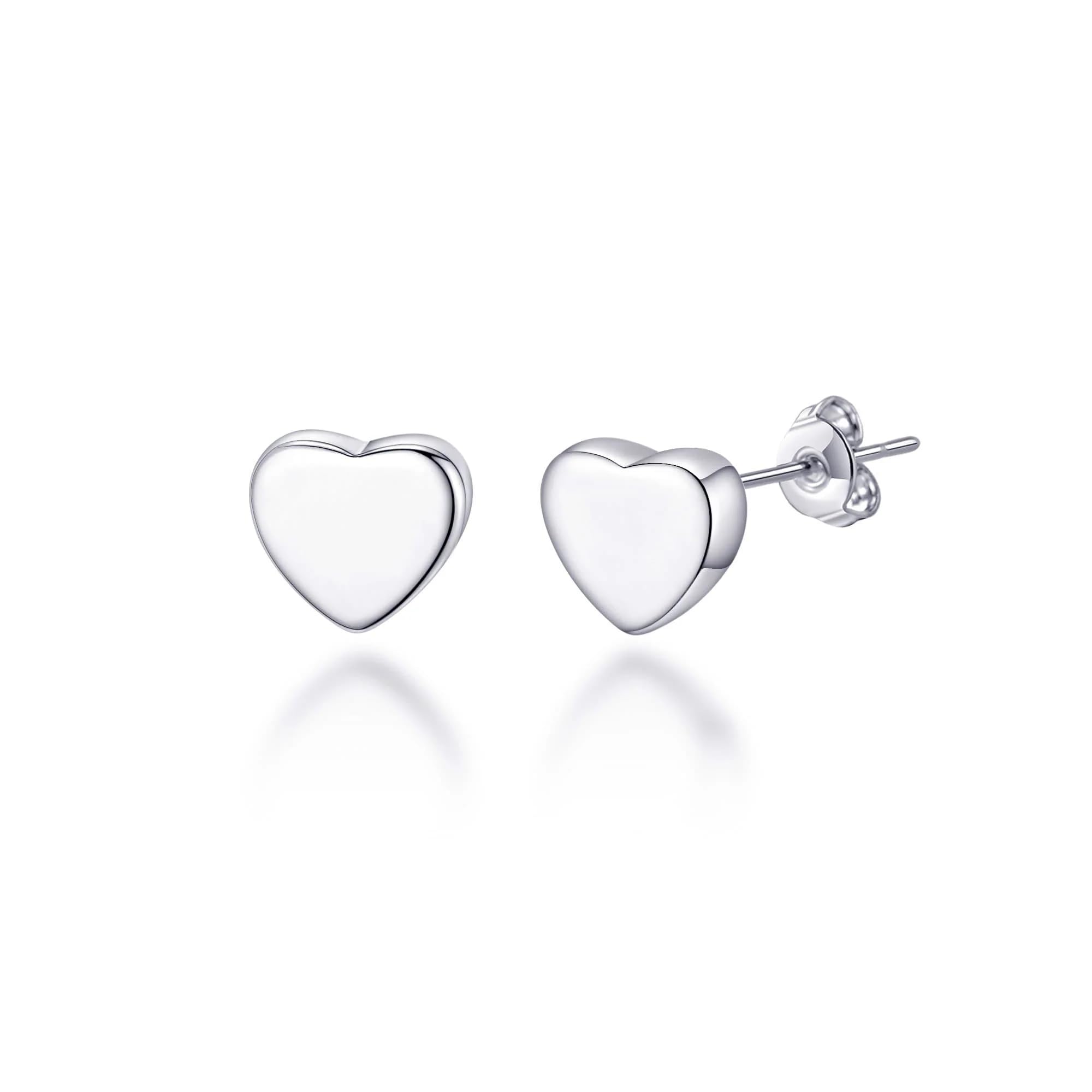 Philip Jones Sterling Silver Heart Earrings