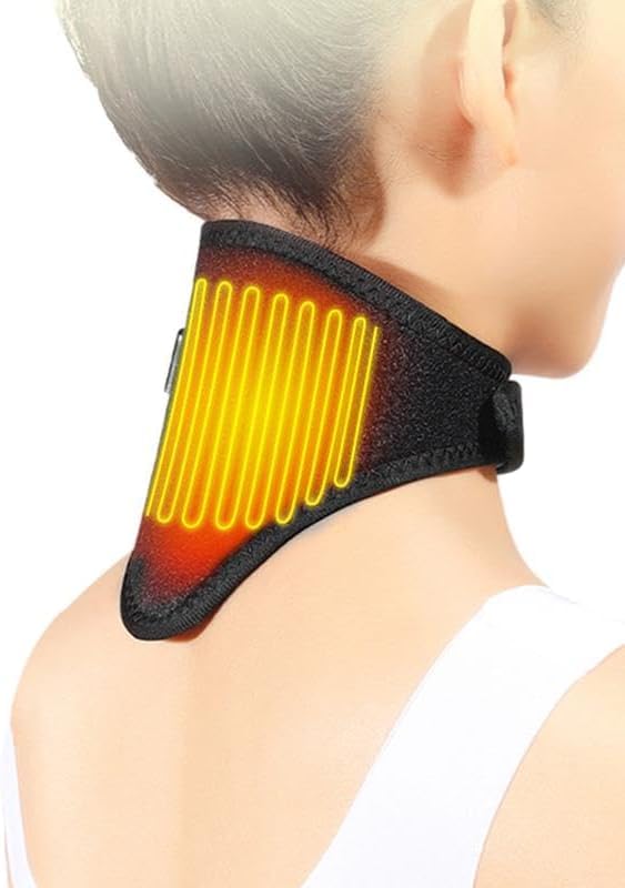 USB Neck Heating Pad Heated Neck Warmer Support Wrap Collar Physical Therapy Electric Heated Neck Support Brace Neck Pain Stiffness Headache Relief Adjustable Ergonomic Cervical Collar for Men Women