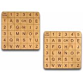 Creative Crafthouse Tap Code Cipher, Wooden Knock Code Decoder Set | A pair of laser engraved wood blocks for sending secret messages by tap code, made in USA.