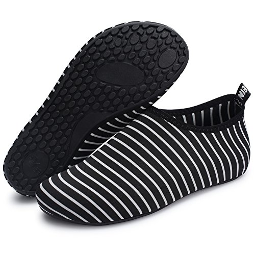 Barerun Womens Kids Beach Swim Shoes Quick-Dry Aqua Socks Pool Shoes (39/40,8.5-9.5 B(M) 7-7.5 D(M)) Slim Stripe