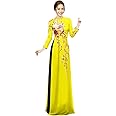 C38 NO pants Ao dai Vietnam Vietnamese Traditional Ao Dai For Women, Ao Dai For Women, Vietnamese Dress For Women, Ao Dai Dress For Women Blue ao dai (4XL, Red)