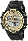 Armitron Sport Men's 40/8347BKGD Gold-Tone Accented Digital Chronograph Black Resin Strap Watch