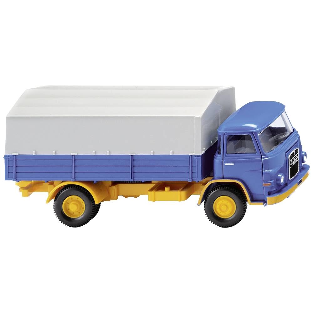 Wiking 0411 02 H0 Man 415 Flatbed Truck Blue/Melon Yellow
