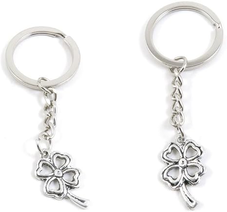 Amazon Com 2 Pcs Lucky Clover Leaf Keychain Keyring Jewelry Making Charms Door Car Key Chain Ring H2vl6k Arts Crafts Sewing