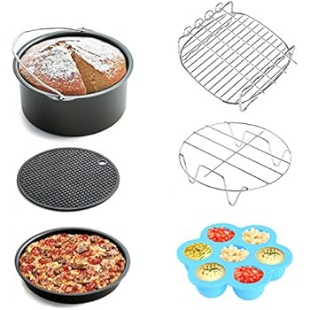 Air Fryer Accessories 6pcs for Gowise Phillips and Cozyna, fit all 3.7QT - 5.3QT with 7 Inch Diameter by KINDEN