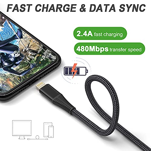 iPhone charger cable ONGAHON 3Pack {3.3ft/1M 6.6ft/2M 10ft/3M} USB iPhone Charging Cable Compatible With iPhone 12/11 Pro Max XS Max X 8 7 Plus 6 6s 5c,SE 2020,iPad And More