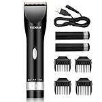 PECHAM Professional Cordless Rechargeable Hair Clippers Set with 2 Batteries and 4 Comb hair trimmer for Men and Kids (black and silver)