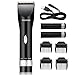PECHAM Professional Cordless Hair Clippers Set Low Noise USB Rechargeable Hair Cutting with 2 Batteries and 4 Comb for Men, Kids, Dog, Cat and Pet Grooming Clipper