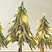 VGIA 3 Pack Mini Artificial Christmas Trees on a Wooden Base Silver Artificial Snow Flocked Christmas Trees for Christmas Centerpiece