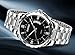 FANMIS Mens Classic Casual Quartz Watch Luminous Hand Stainless Steel Band Roman Numeral Date Watch (Black)