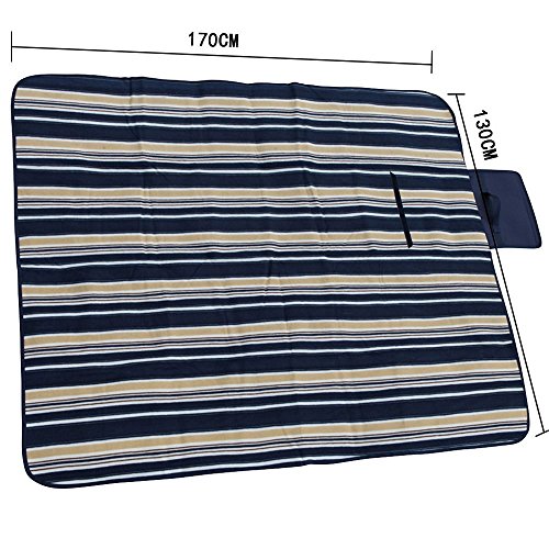 TAWA Extra Large Picnic & Outdoor Blanket Dual Layers For Outdoor (Blue) - Thumbnail 2