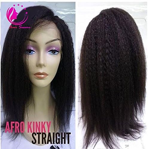 QIRUI HAIR Italian Coarse Yaki Lace Front Wigs Human Hair Wigs For Black Women Kinky Straight Virgin Hair Full Lace Wigs 16Inch