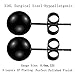 Feramox 316L Stainless Steel Stud Earrings Round Ball Earrings for Men Women Assorted Sizes 5 Pairs 3-7mm (Black)