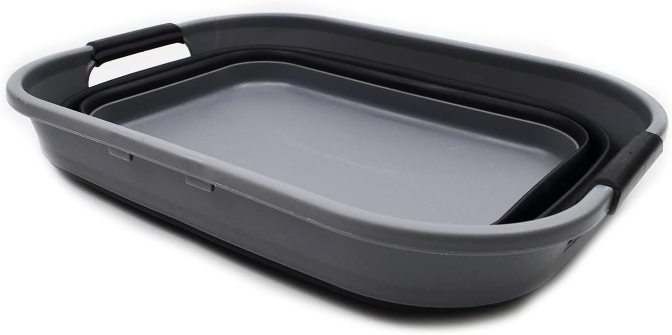 SAMMART 17.5L (4.6 Gallon) Small Collapsible / Foldable / Pop Up / Portable Washing Tub, Water Capacity 13.5L/3.5 Gallon (1, Bright Blue): Kitchen & Dining