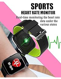 Reloj inteligente con bluetooth ritmo cardíaco monitor de presión arterial, rastreador de fitness Reloj de pulsera teléfono para mujeres, hombres, usable Sport SmartBand Calorías Podómetro Recordatorio SMS de sincronización de llamadas de teléfono para An