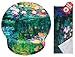 Claude Monet Water Lilies VI Ergonomic Design Mouse Pad with Wrist Rest Hand Support. Round Large Mousing Area. Matching Microfiber Cleaning Cloth for Glasses & Screens. Great for Gaming & Work