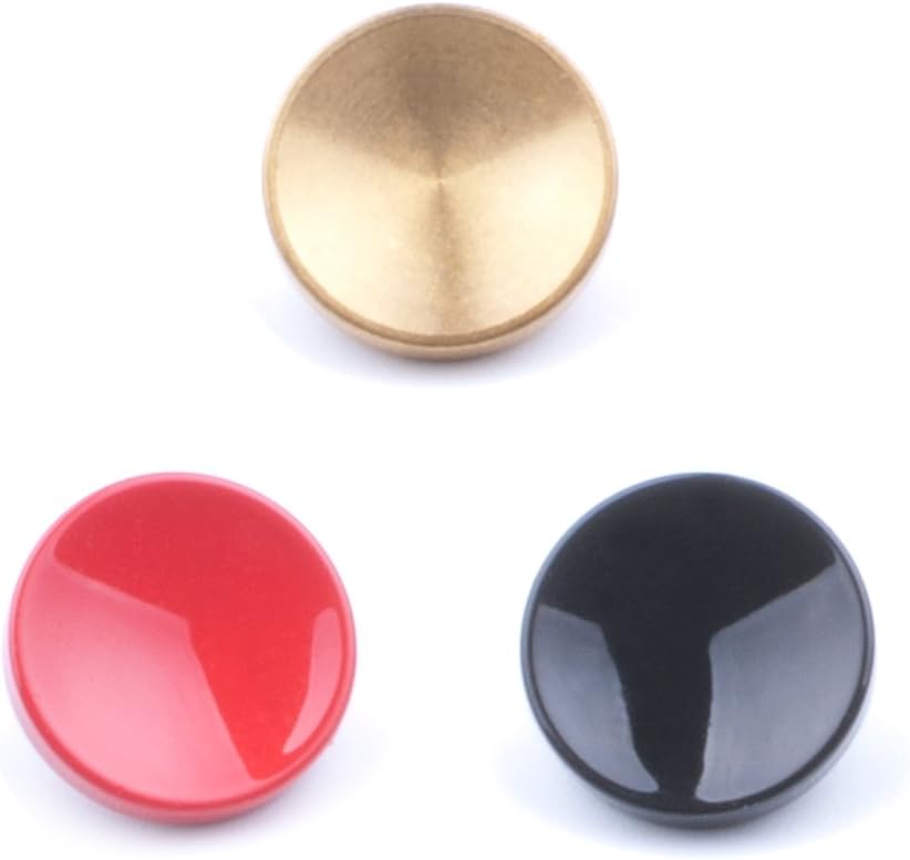 VKO Metal Soft Shutter Release Button,Delicate Camera Shutter Button Black Red Golden 11mm Concave Surface(3 Pack)