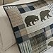 Woolrich Reversible Quilt Cabin Lifestyle Design - All Season, Breathable Coverlet Bedspread Bedding Set, Matching Shams, Oversized King/Cal King, Twin Falls Bear Brown/Blue 4 Piece