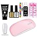 Polygel Kit With UV LED Lamp Nail Extension Builder Gel Full Cover Nail Tips,Brush, File, Poly Gel Colors Gel and Liquid Polygel Nail Builder Kit Tool for Nail Art 8 PC By Cutelove (6#)