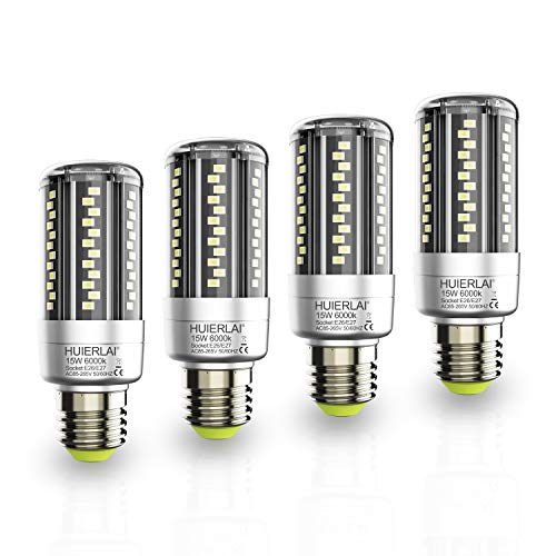 4 Pack LED Corn Light Bulb E26 Bright Led Bulb 15W (Equivalent 120W Incandescent Bulbs) 1600LM 6000K Cool Daylight Led Corn Bulb Energy Saving Bulbs Led Edison Bulb
