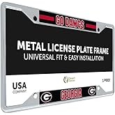 Desert Cactus University of Georgia License Plate Frame Bulldogs UGA Dawgs Holder for Front or Back of Car Metal Car Tag Holder Officially Licensed (Slogan 2)