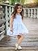 Happy Town Toddler Baby Girls Floral Dress Party Ball Gown Lace Formal Dresses Sundress (Blue, 3-4 T)