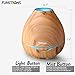 Essential Oil Diffuser for Large Room 300ml, Diffusers for Essential Oils,Aroma Diffuser for Aromatherapy, Ultrasonic Cool Mist Humidifier-Soothing Night Light- Quiet-Brown Wood Grain