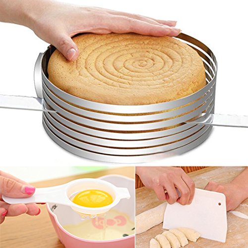 Layered Slicer Cake Ring Set, Ankoow 68 Inch Stainless Steel Circular