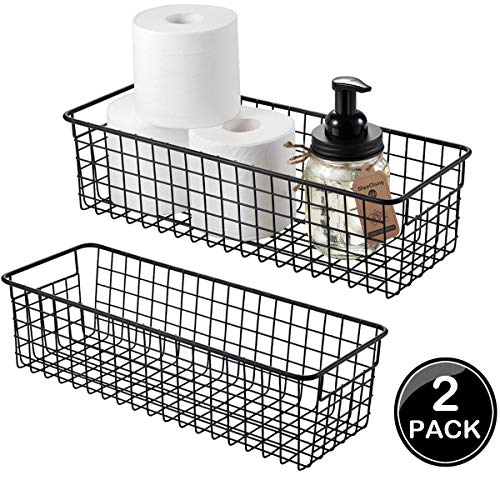 Sheechung Farmhouse Decor Metal Wire Storage Organizer Bin Basket(2