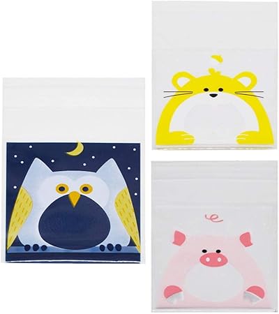 Amazon 300枚入 ラッピング袋 ギフトバッグ 袋 小袋 自粘着バッグ 10 13半透明袋 用品 おしゃれ プレゼント小袋 セット04 10cm 10cm 3cm ギフトバッグ 袋 文房具 オフィス用品