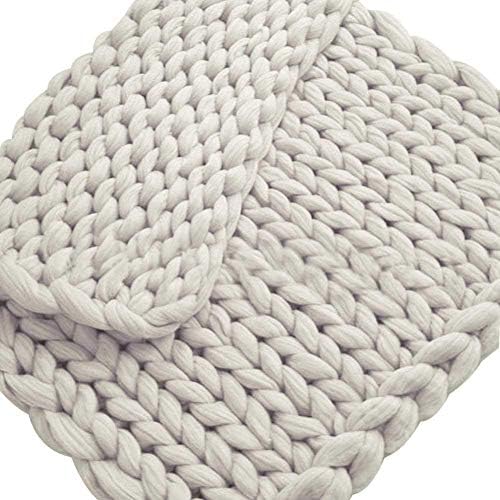 Kbsin212 Chunky Knitted Blanket - Super Large coarse wool Woollen Knitted Blanket Soft Handmade Knitting Throw Bedroom Sofa Decoration