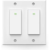 Smart Light Switch 2 Gang WiFi Switch Compatible with Alexa Google Home Voice Control, Remote Control, Timer &amp; Schedule UL Certified, No Hub Required