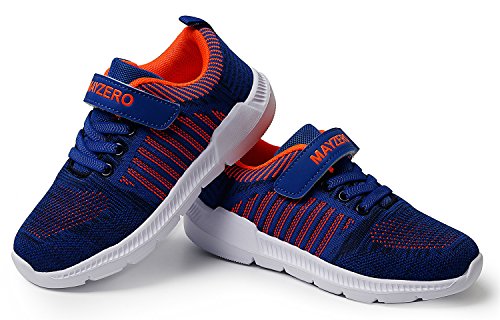 Vivay Boys Tennis Shoes Kids Sneakers Athletic Running Walking Sneakers for Little Kid and Big Kid(Blue Orange,Size 11 Little Kid) - Thumbnail 7