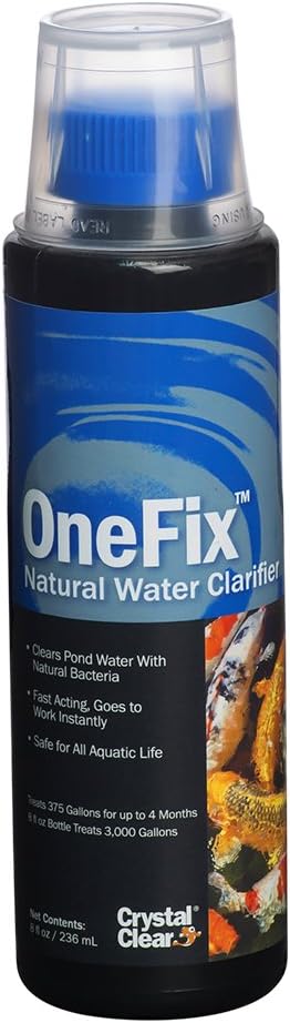 CrystalClear OneFix - Natural Water Clarifier - 8 Ounces Treats up to 3,000 Gallons