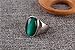 OAKKY Jewelry Men's Stainless Steel Oval Green Gemstone Rings Size 10