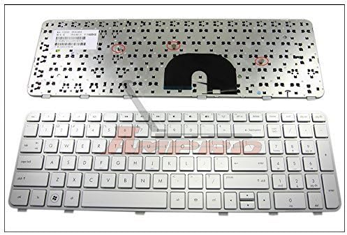 AmPro | New US Laptop keyboard for HP Pavilion DV6-6000 DV6-6100 DV6-6200 6090 6b00 6c00 6B11TX 6C40 6C41TX 6151TX with Frame Silver || 665938-001 V122630BS1 90.4RH07.U01 L01 640436-001 634139-001