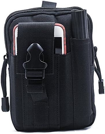 Tactical Pouch Molle EDC Holster -Cesapay Compact Utility Gadget Gear Tools Organizer, Multi-purpose Smartphone Pocket Premium1000D Nylon Pouch Belted Waist Bag (BLACK)