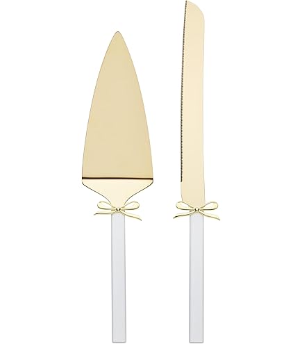 Ensemble Couteau à Gâteau Et Serveur Vera Wang Wedgwood Love Knot - Acier Inoxydable - Occasion