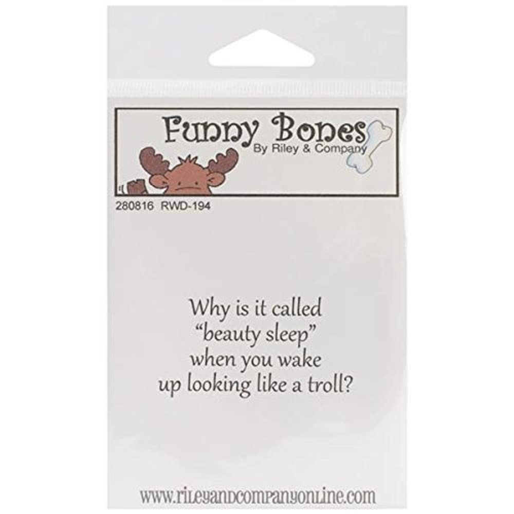 Riley & Company Funny Bones Cling Stamp 2 x 1.25-inch, Beauty Sleep