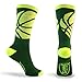 Basketball Sock by ChalkTalk SPORTS| Athletic Mid Calf Woven Socks | Basketball Wrap | Green and Neon Yellow, One Size