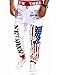 Easy Men's Hip hop American USA Flag Jogger Sport Sweat Cotton Pants