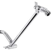 NearMoon Adjustable Shower Arm Universal Connection, Extension Arm, Adjust Angle to Upgrade Shower Experience, Easy to Install, Anti-leak (11 Inch, Chrome Finish)